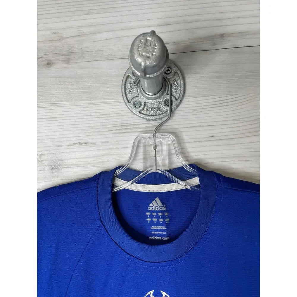 Adidas Shirt Mens Small Blue Clima Soccer Training Jersey‎ Short Sleeve Athletic